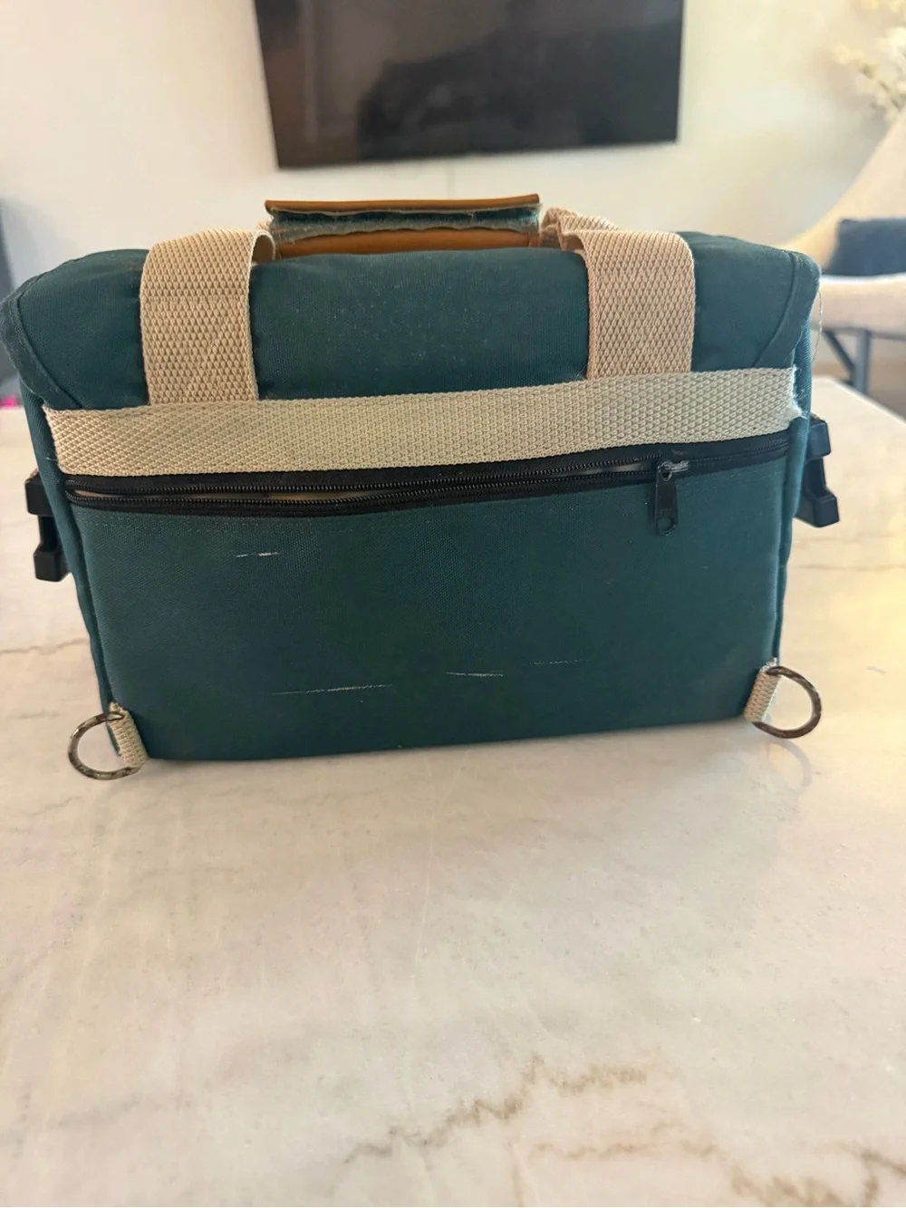 Canon Dark Green Canvas Messenger Bag with Tan Accents
